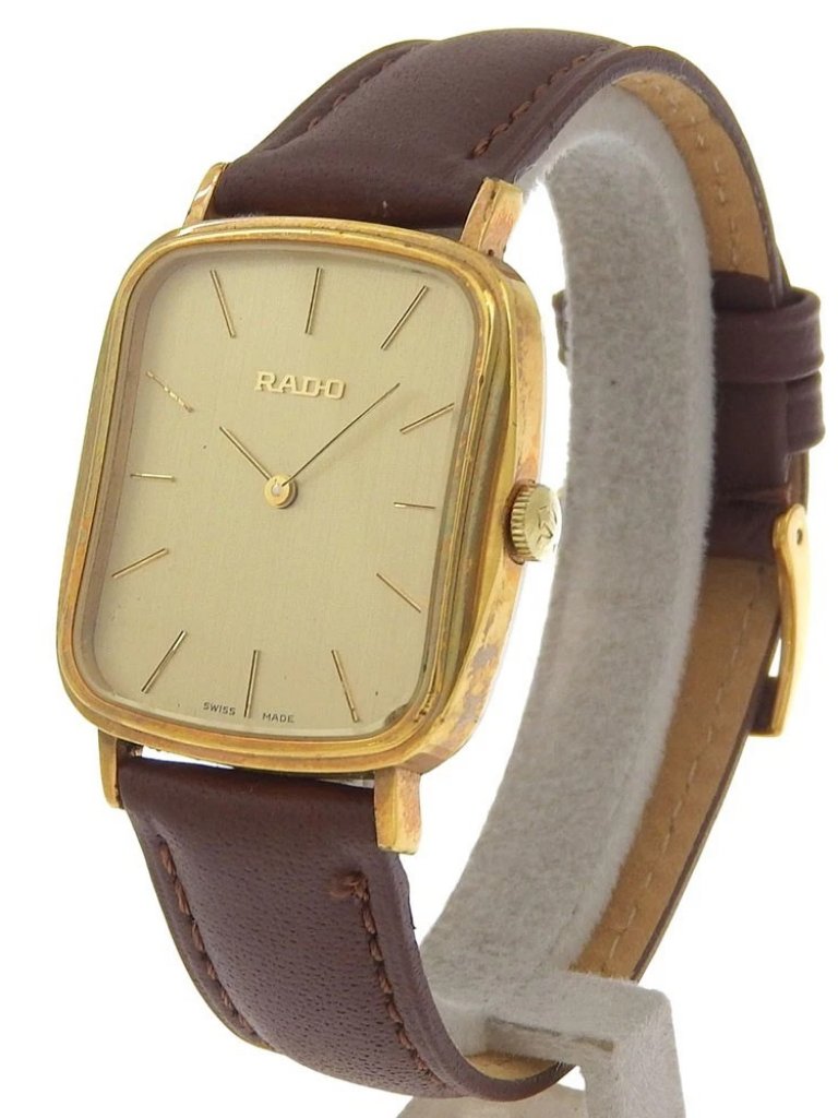 Rado Watches 408.7907.2 Gold Golddial Stainless Steel/Leather Quartz Analo...